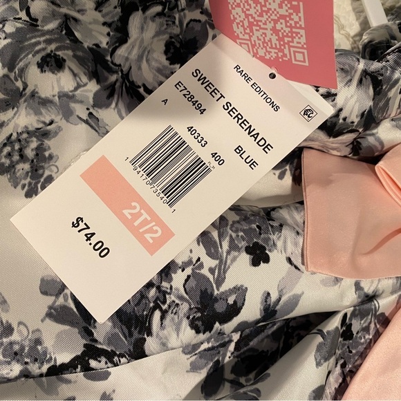 Rare Editions Toddler Girls Fancy Floral Bow Dress NWT Size 2T - Picture 4 of 6